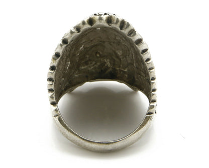Navajo Indian War Chief Artist IT Ring .925 SOLID Sterling Silver C.80's Size 11