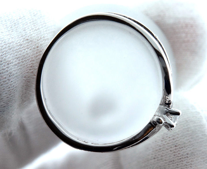 Diamond Wedding Solitaire w/ Accents Ring .25 ct Round Cut Solid 14k White Gold