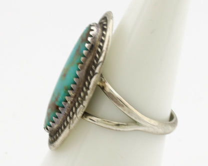 Navajo Ring .925 Silver Nevada Turquoise Native American Artist C.1980's
