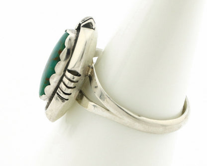 Navajo Ring .925 Silver Kingman Turquoise Handmade Native American Artist C.80's