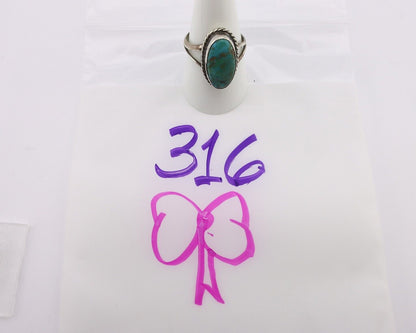 Navajo Handmade Ring 925 Silver Kingman Turquoise Native Artist C.80's
