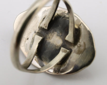 Navajo Ring .925 Silver Turquoise Mountain Native American Artist C.1980's