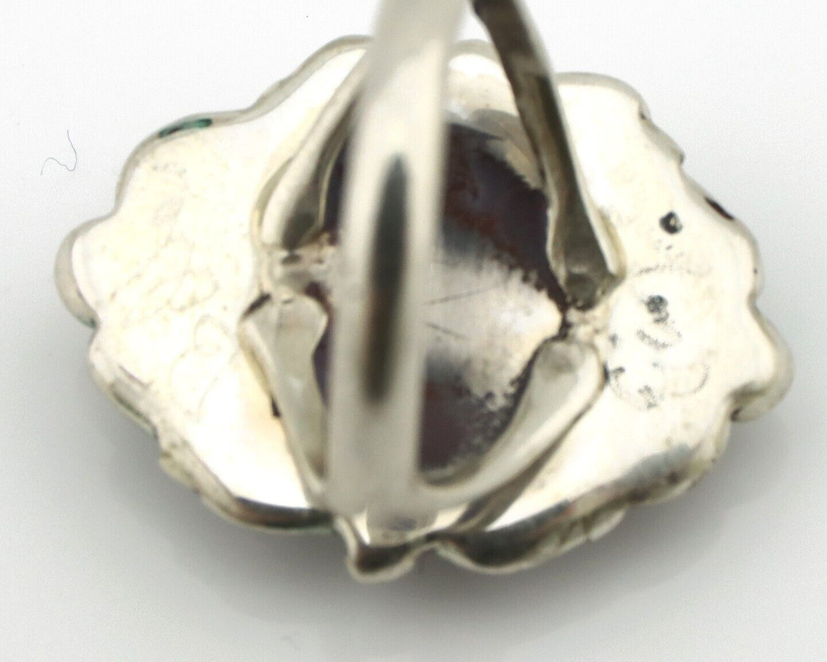 Navajo Ring 925 Silver Natural Mined Onyx Artist Signed BDLE C.80's