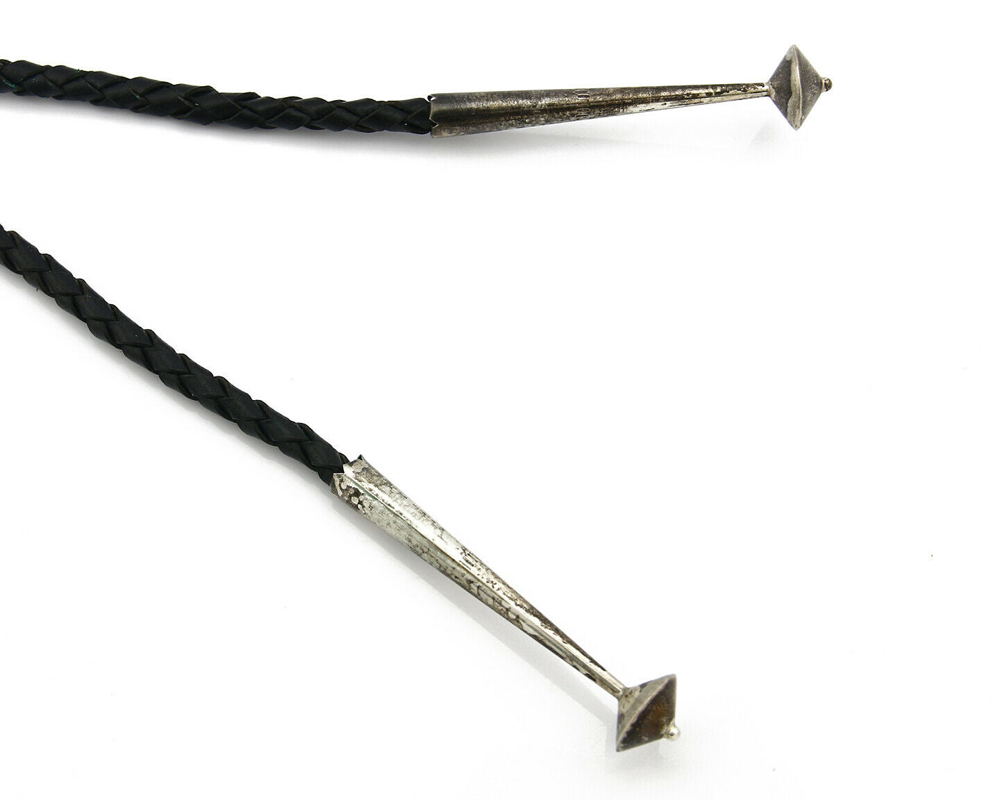 Navajo Turquoise Bolo Tie .925 Silver Spiderweb Turquoise Artist Signed Montoya