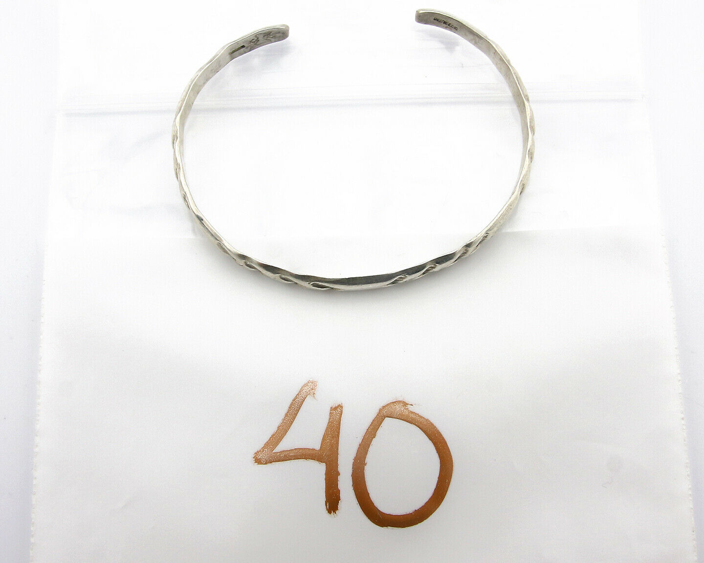 Navajo Bracelet .925 Silver Hand Stamped Arrow Head Artist I Montoya C.80's