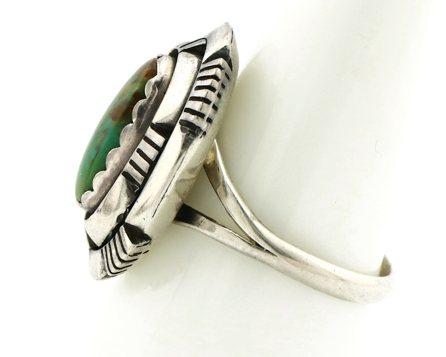 Navajo Ring .925 Silver Royston Turquoise Artist Signed L. M. Nez C80s