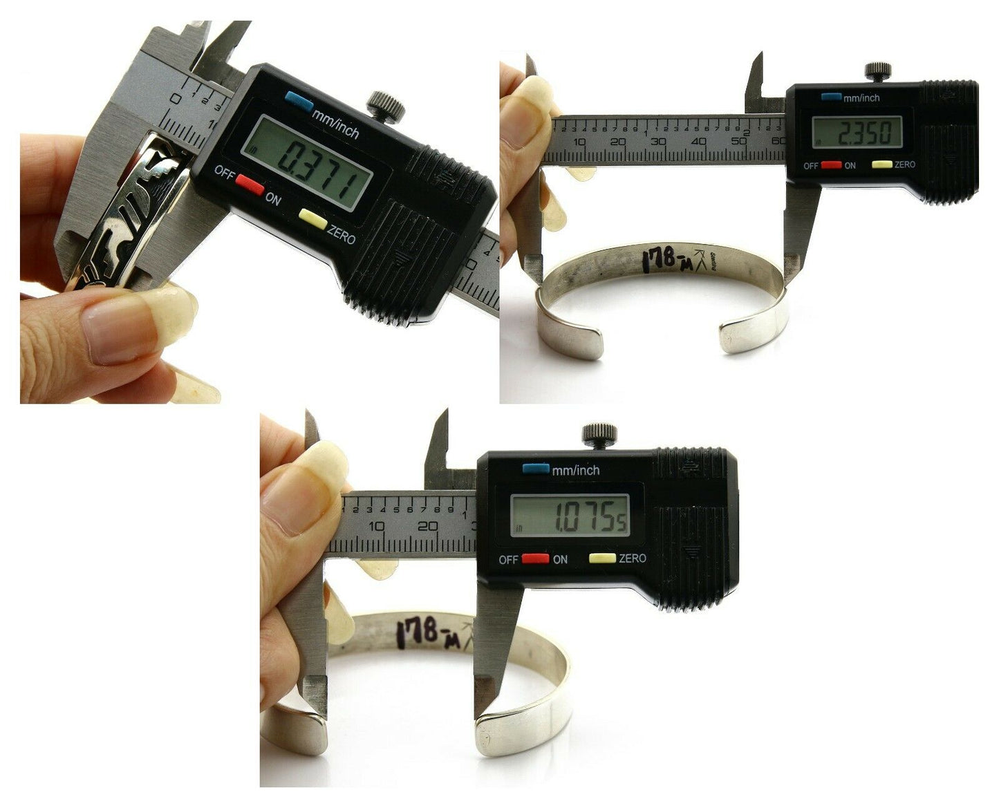 Navajo Bracelet .925 SOLID Silver Signed Artist RC Overlay Design C.90's