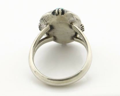 Navajo Ring .925 Silver Kingman Turquoise Handmade Native American Artist C.80's