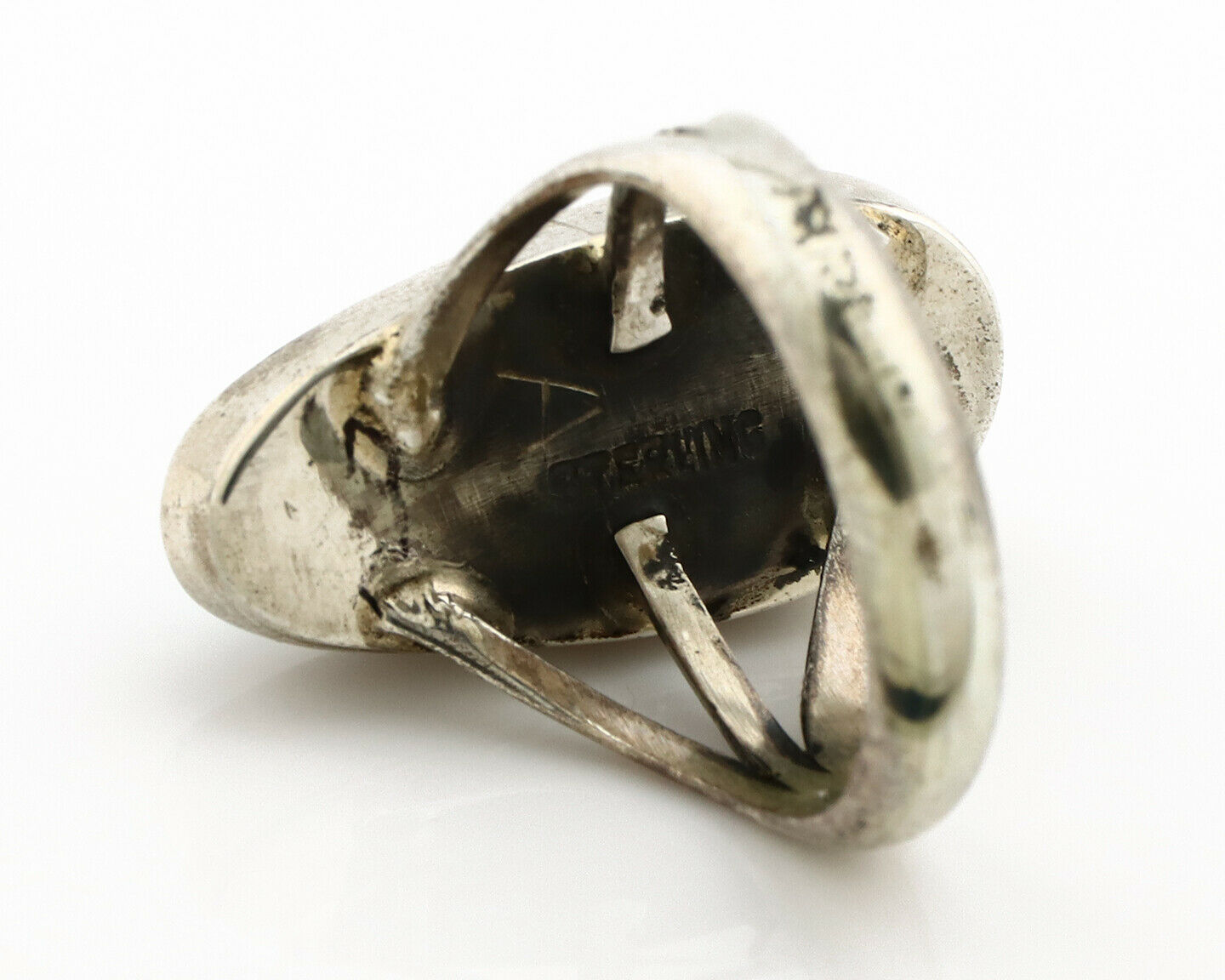 Navajo Ring .925 Silver Arizona Turquoise Native American Artist C80s