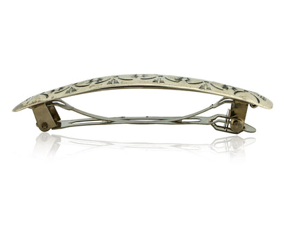 Women's Navajo Hair Clip Barrette .925 Silver Hand Stamped Artist C Montoya C80s