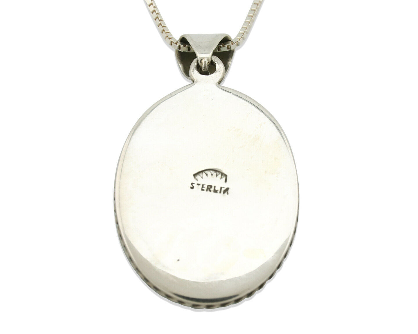 Navajo Handmade Pendant Necklace .925 Silver Artist Signed Sunrise C.80's