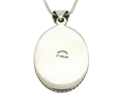 Navajo Handmade Pendant Necklace .925 Silver Artist Signed Sunrise C.80's