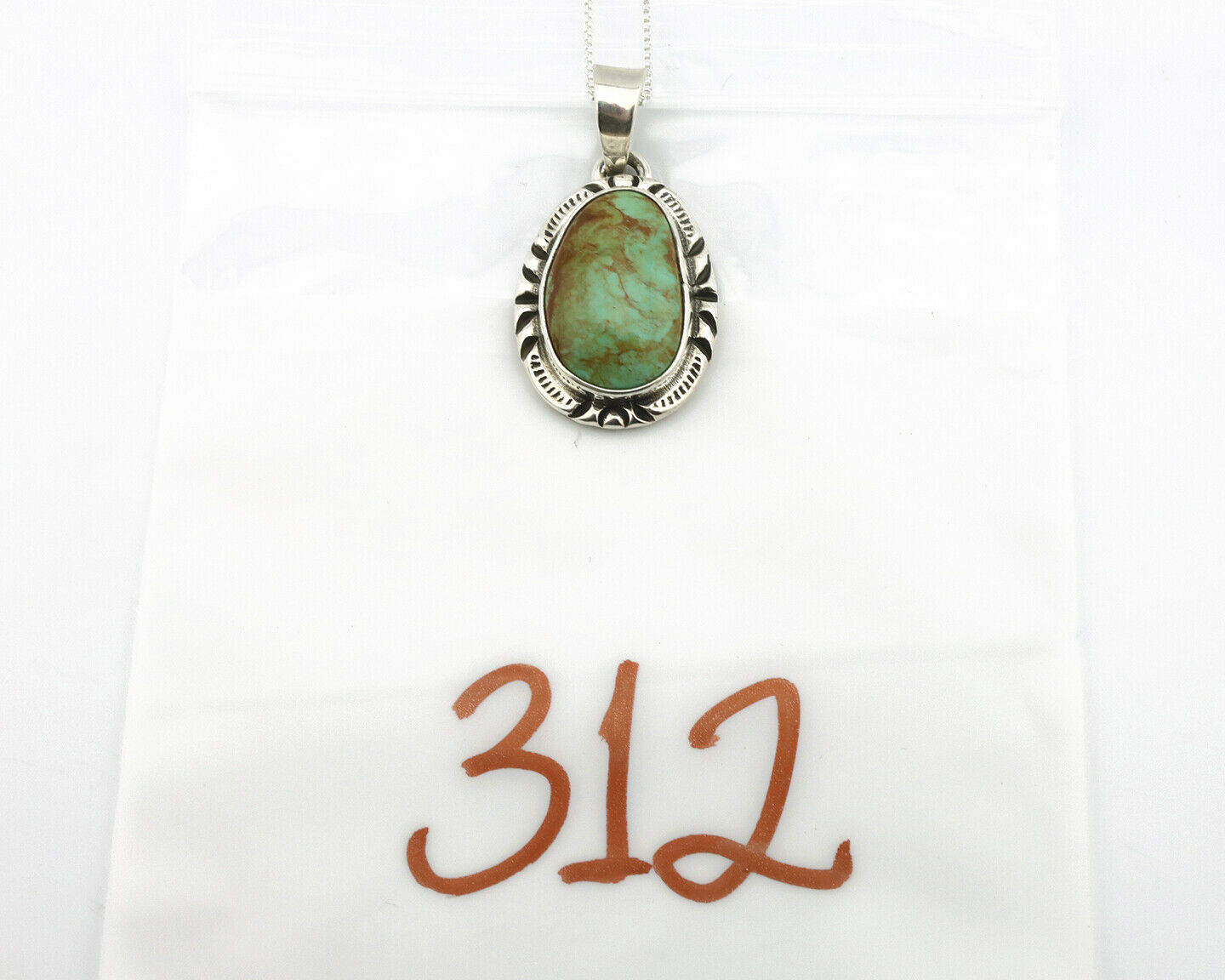 Navajo Pendant .925 Silver Kingman Turquoise Artist Signed Gecko C.80's