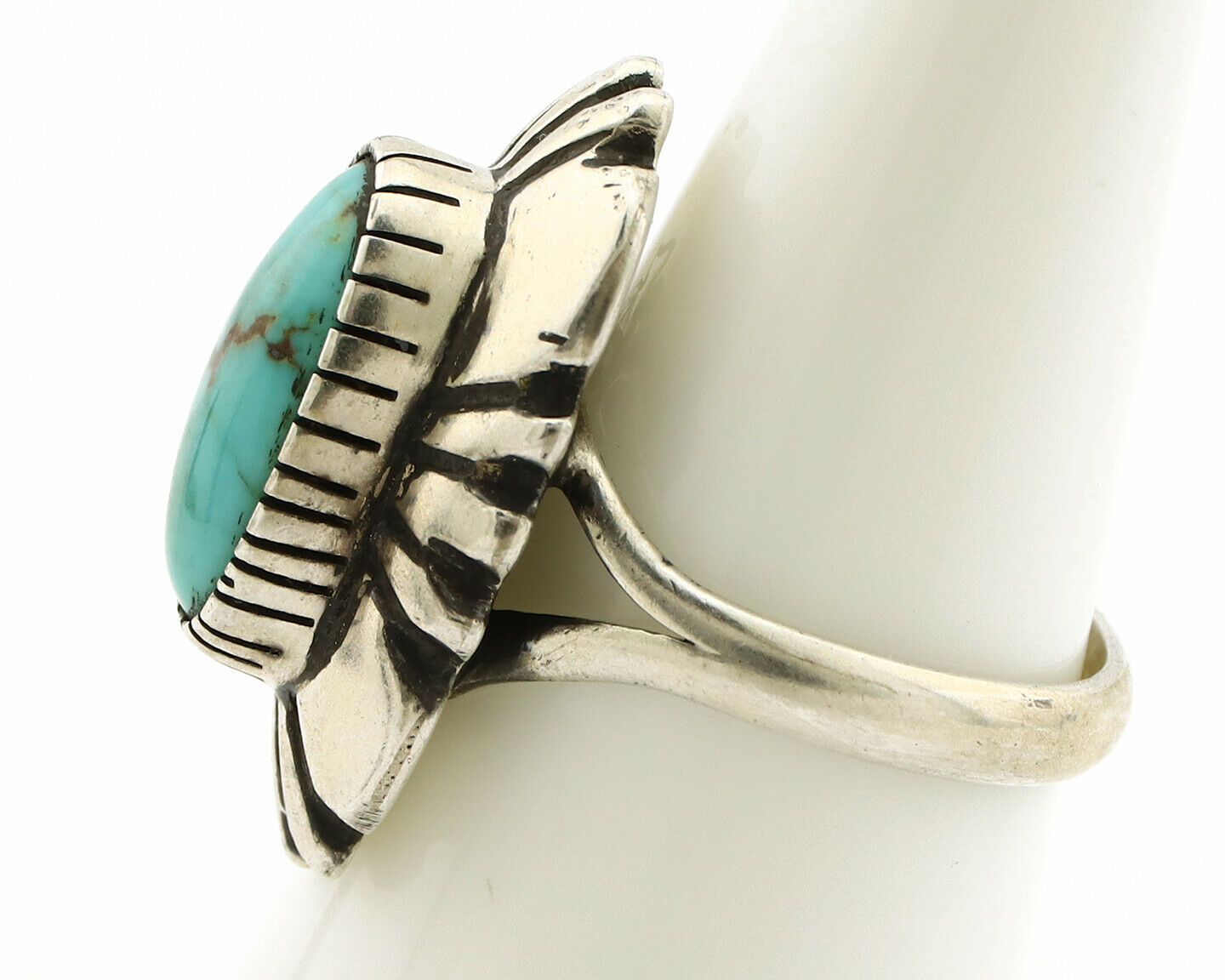 Navajo Ring .925 Silver Arizona Turquoise Signed M Montoya C.80's