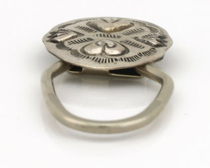 Navajo Key Chain .925 Silver Hand Stamped Native American Artist C.80s