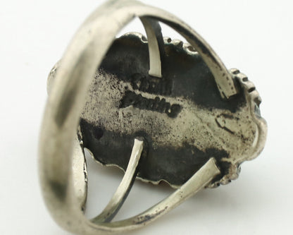 Navajo Ring .925 Silver Sleeping Beauty Turquoise Signed Yazzie C.80's