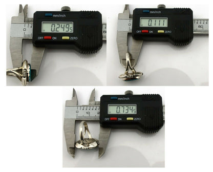 Navajo Ring .925 Silver Kingman Turquoise Handmade Native American Artist C.80's