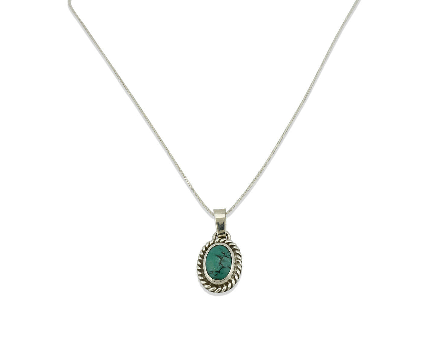 Navajo Pendant .925 Silver Aqua Turquoise Native American C.80's