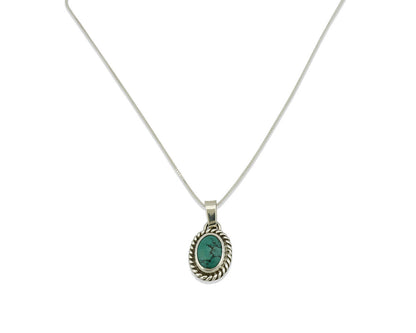Navajo Pendant .925 Silver Aqua Turquoise Native American C.80's