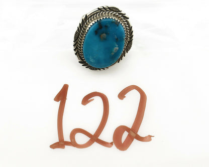 Navajo Ring .925 Silver Blue Gem Turquoise Artist Signed M Begay C.80's