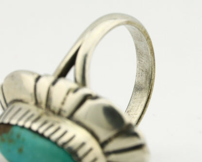 Navajo Ring .925 Silver Arizona Turquoise Signed M Montoya C.80's