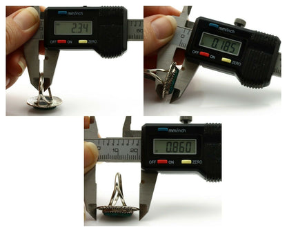 Navajo Ring .925 Silver Kingman Turquoise Native American Artist C.1980's