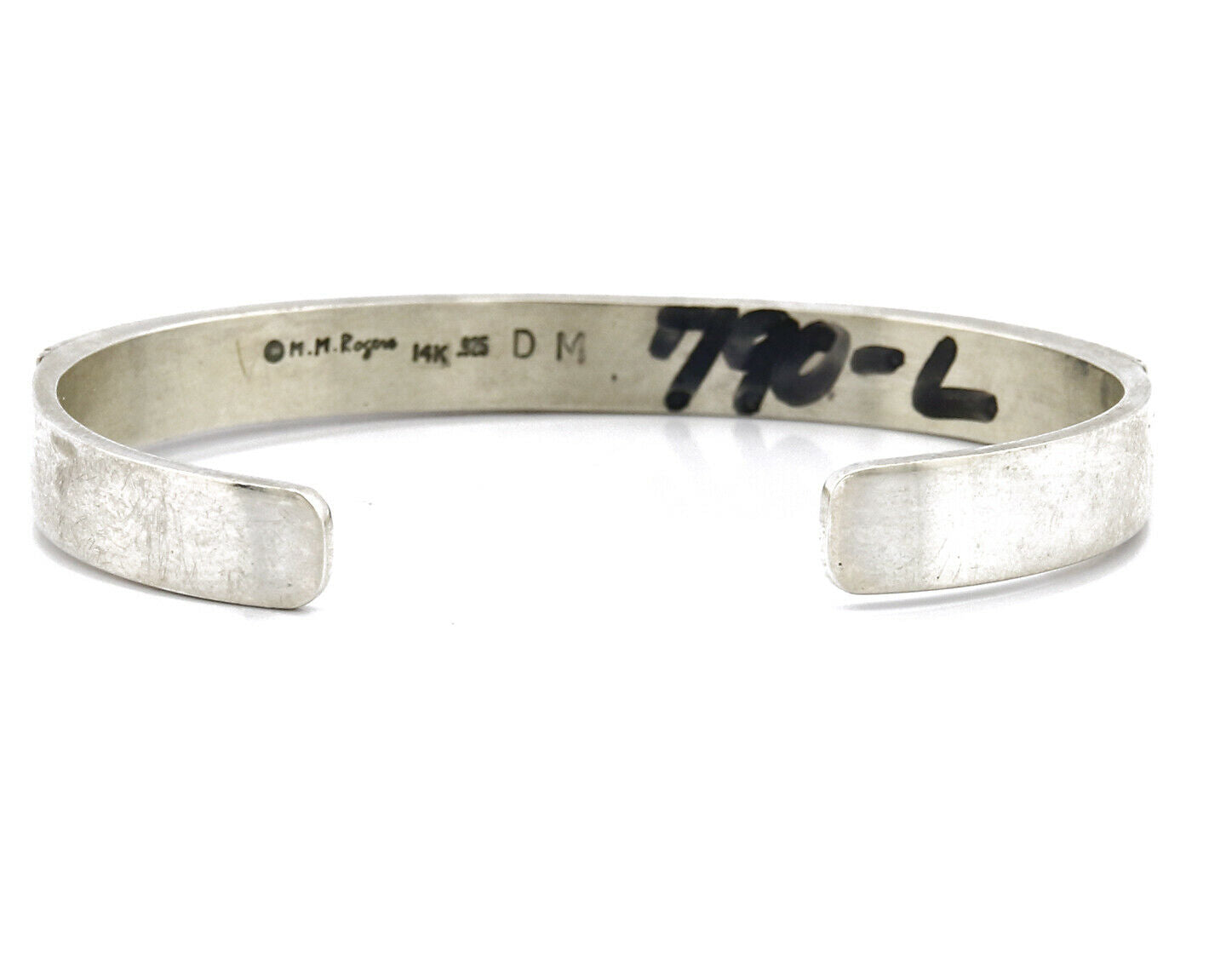 Women's Navajo Bracelet 14k SOLID Gold & .925 Silver Artist MM Rogers & Begay