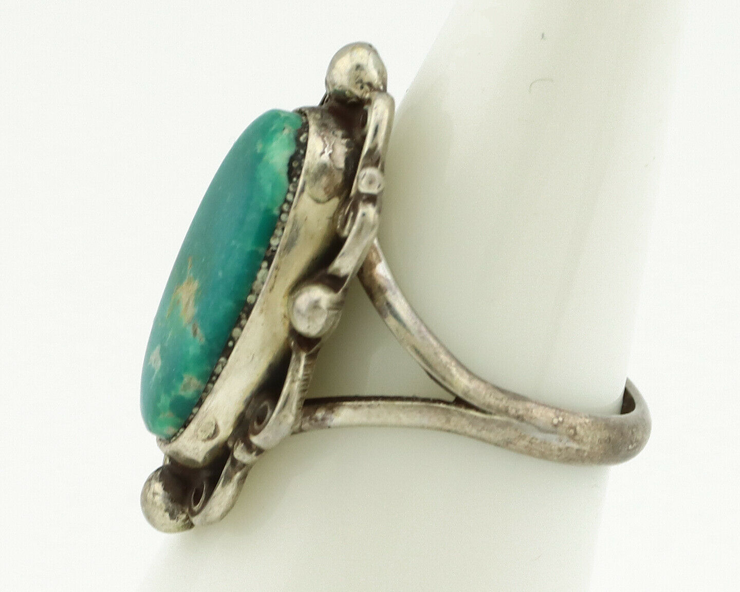 Navajo Ring .925 Silver Green Turquoise Artist Signed Billy Eagle C.90's