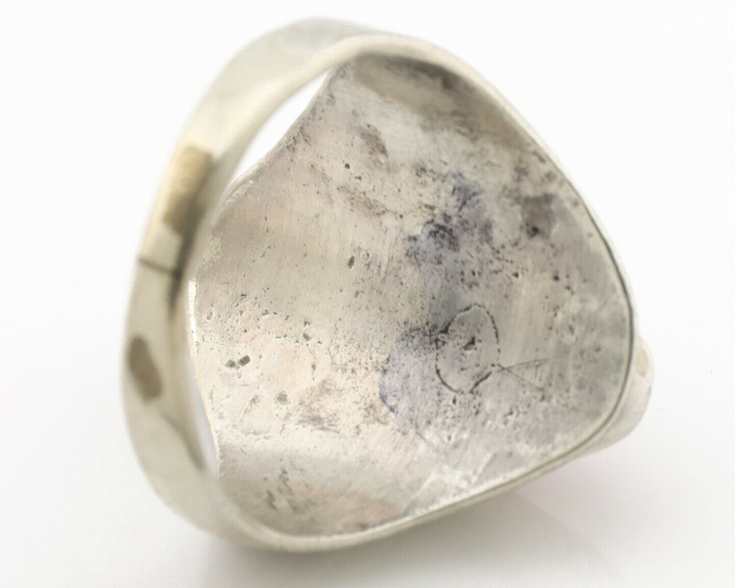 Zuni Ring .925 Silver Natural Turquoise & Coral Native American Artist C.1980's