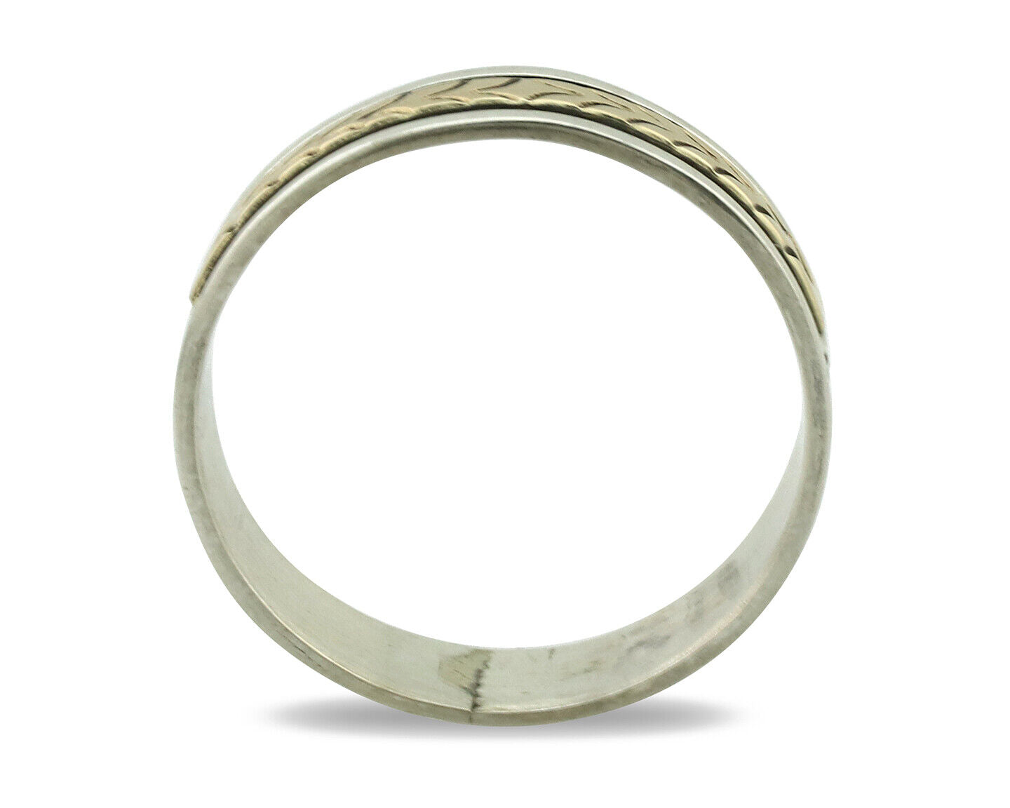 Navajo Ring 925 Silver & Solid 14k Yellow Gold Artist Signed RE Hand Stamped