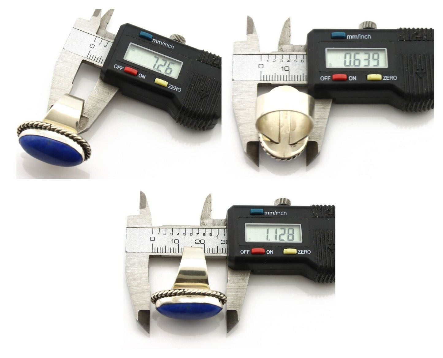 Navajo Ring 925 Silver Natural Lapis Artist Signed Wilbur Musket Jr C.80's