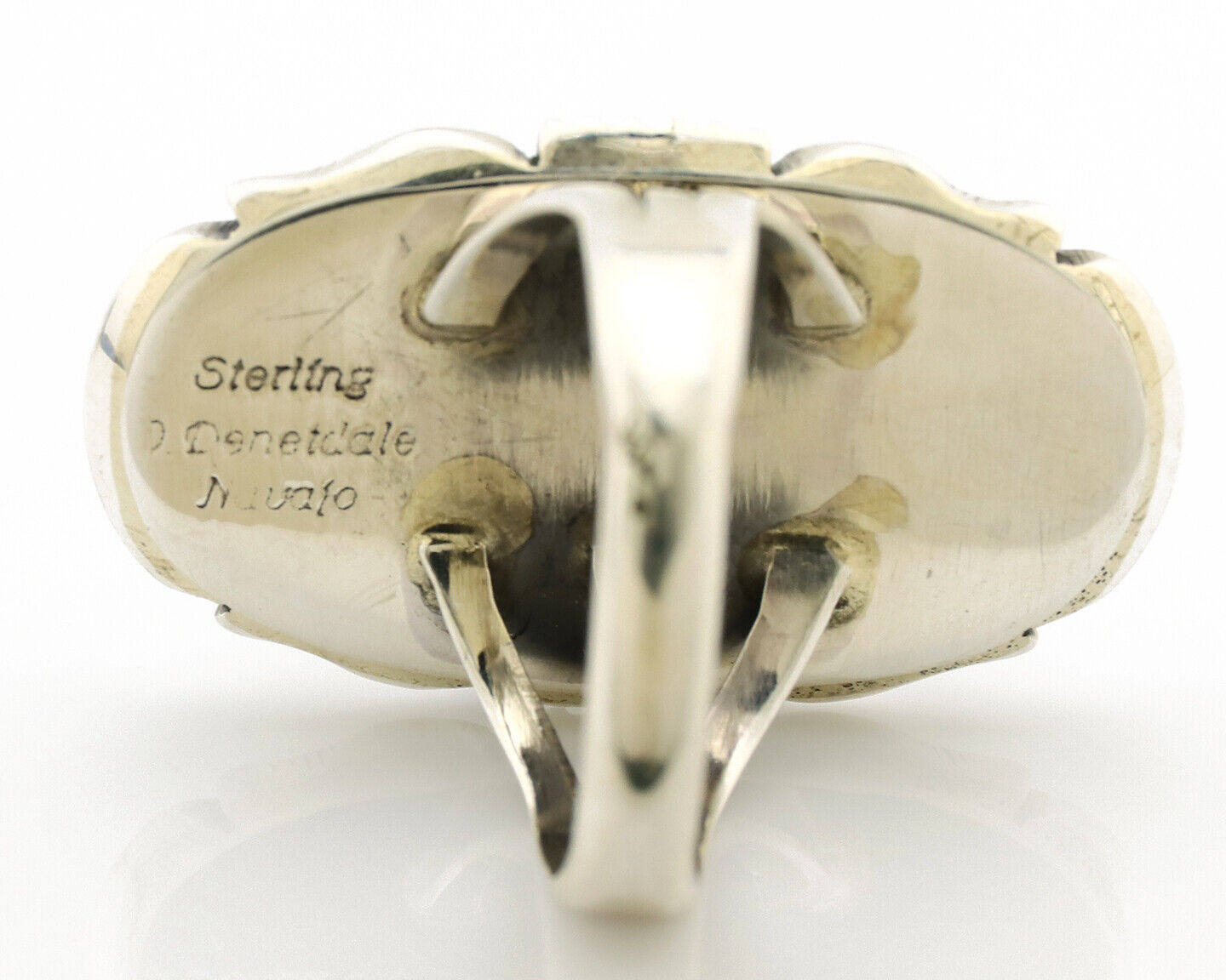 Navajo Ring 925 Silver Natural Lapis Lazuli Artist Signed William Denetdale C80s