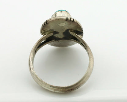 Navajo Ring .925 Silver Kingman Turquoise Native American Artist C.1980's