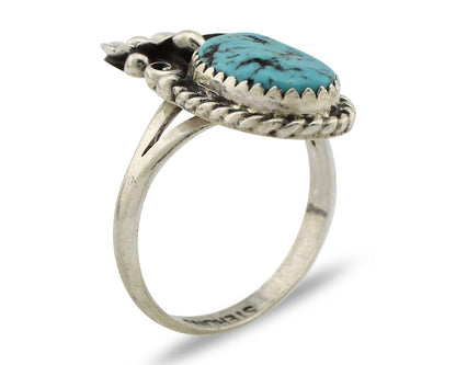 Navajo Ring 925 Silver Natural Blue Turquoise Native American Artist C.80's