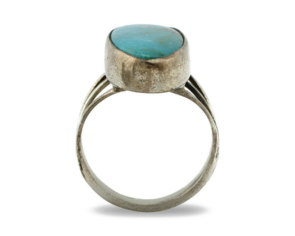 Navajo Ring .925 Silver Nevada Turquoise Native American Artist C.80's