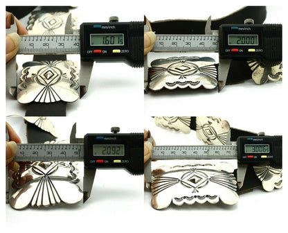 Navajo Concho Belt .925 Silver Hand Stamped Artist Mike Begay C.80's