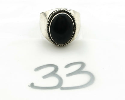 Navajo Ring .925 Silver Handmade Black Onyx Native American Artist C.80's