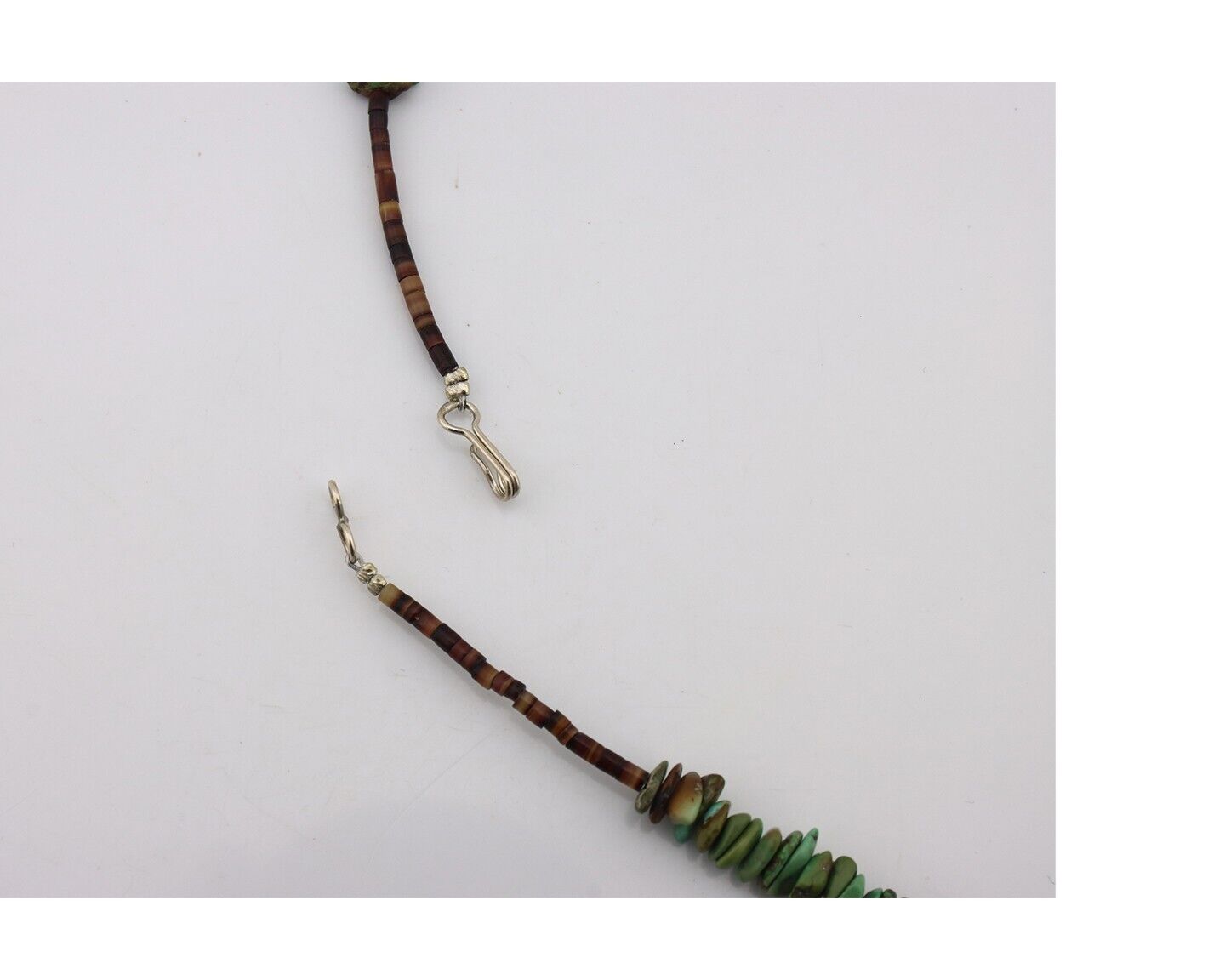 Navajo Necklace 925 Silver Natural Manassas Turquoise Native Artist C.80's