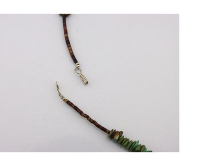 Navajo Necklace 925 Silver Natural Manassas Turquoise Native Artist C.80's