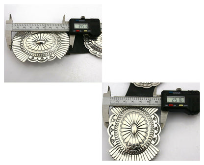 Navajo Concho Belt .925 Silver Hand Stamped Artist Susie James C.80's