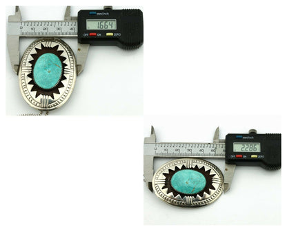 Navajo Pendant .925 Silver Southwest Turquoise Native Artist C.1980's