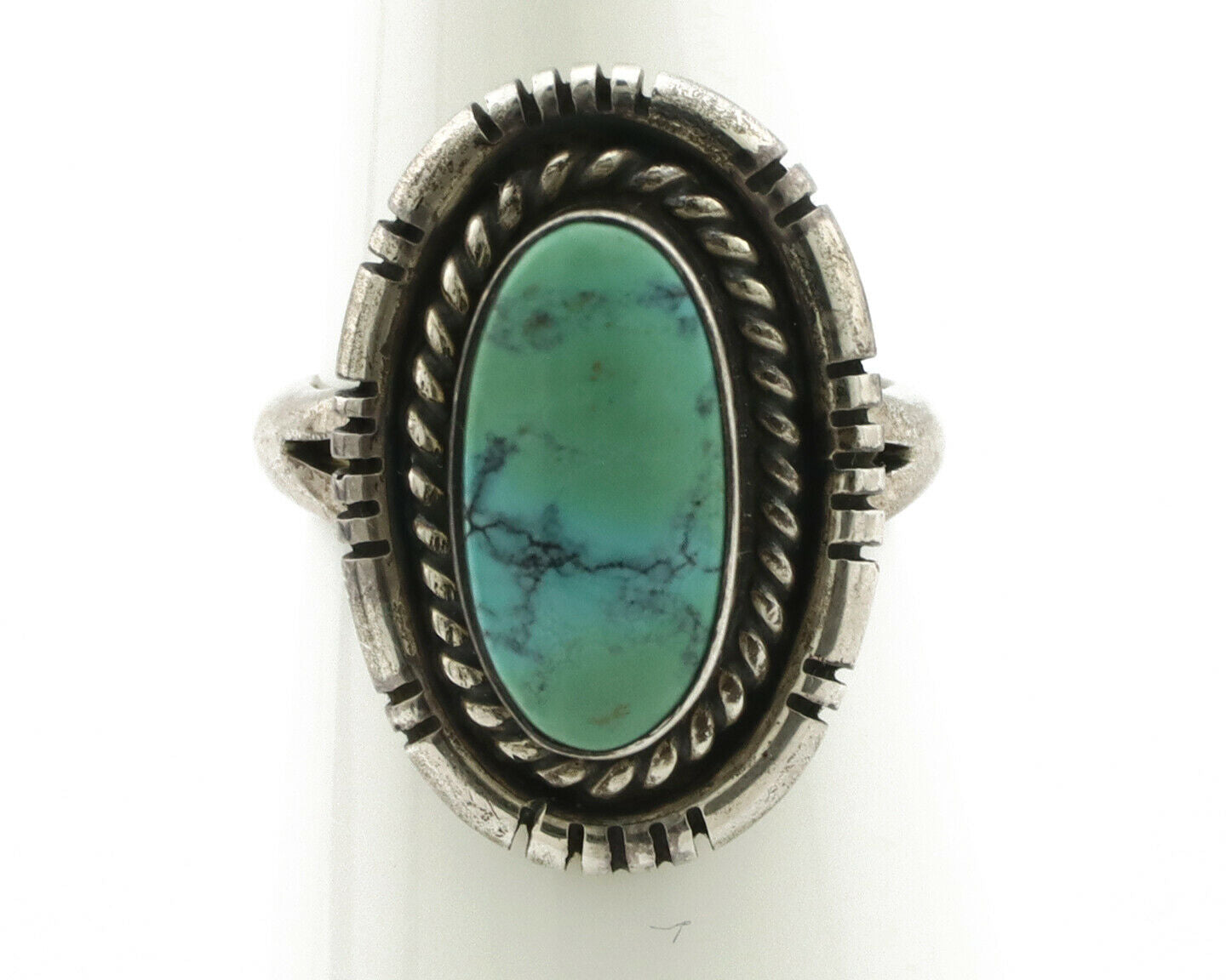 Navajo Ring .925 Silver Arizona Turquoise Native American Artist Handmade C.80's