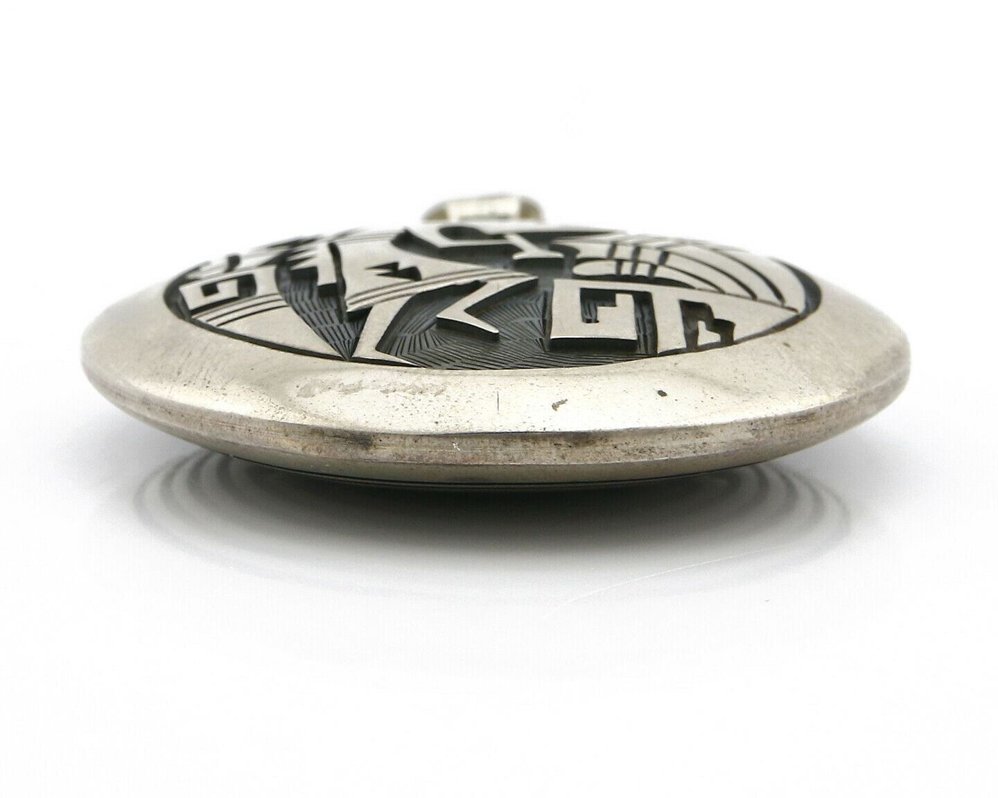 Navajo Spinner Pictograph Spinner Signed Artist CW .925 SOLID Silver Circa 80's