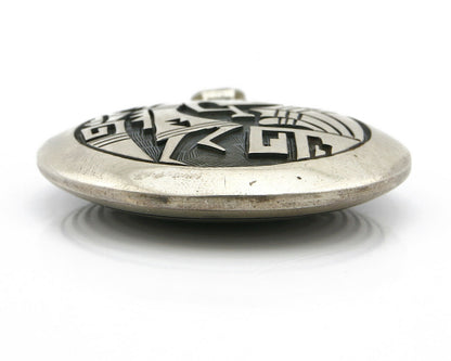 Navajo Spinner Pictograph Spinner Signed Artist CW .925 SOLID Silver Circa 80's