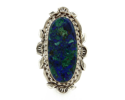 Navajo Azurite Ring .925 Silver Signed Artist Billie Eagle C.80's