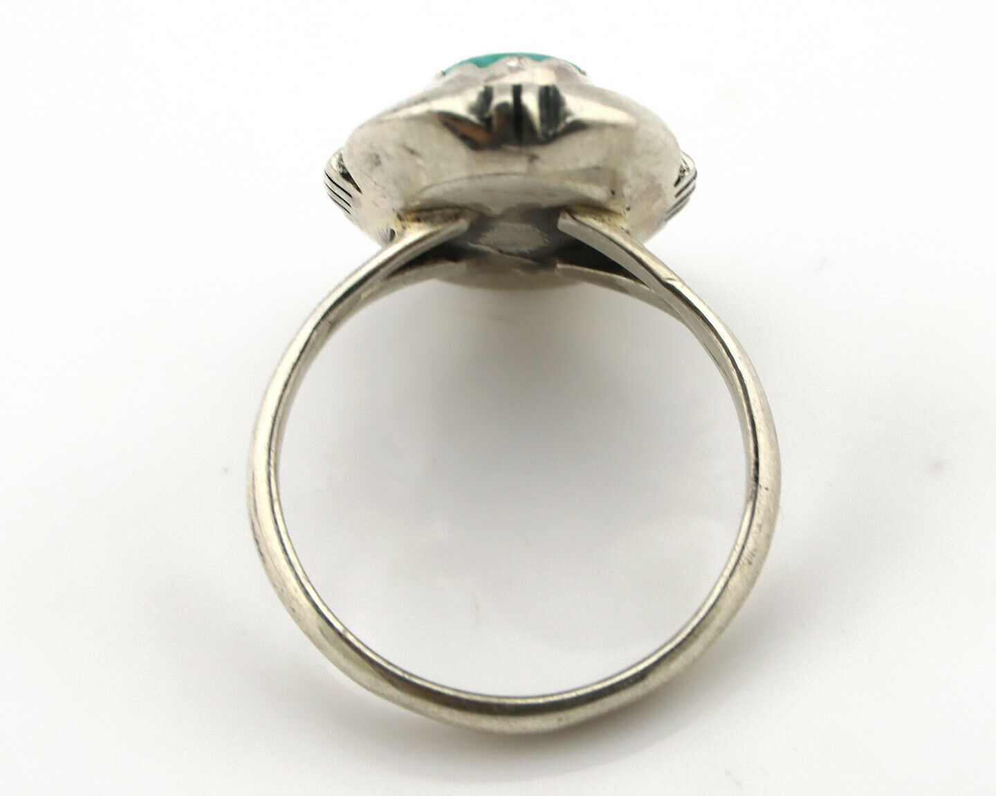 Navajo Ring .925 Silver Kingman Turquoise Handmade Native American Artist C.80's