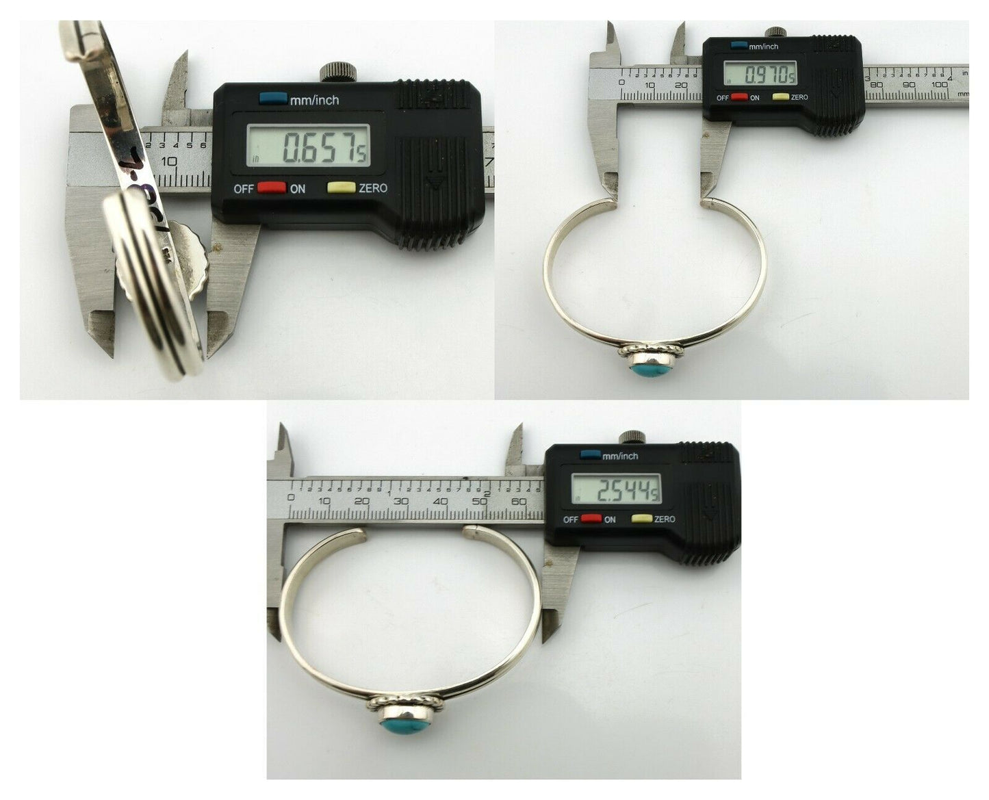 Navajo Bracelet .925 Silver Sleeping Beauty Turquoise Native American C.90's