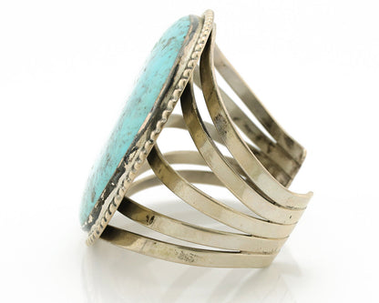 Women's Navajo .925 Silver Block Turquoise Native American Artist C.80's