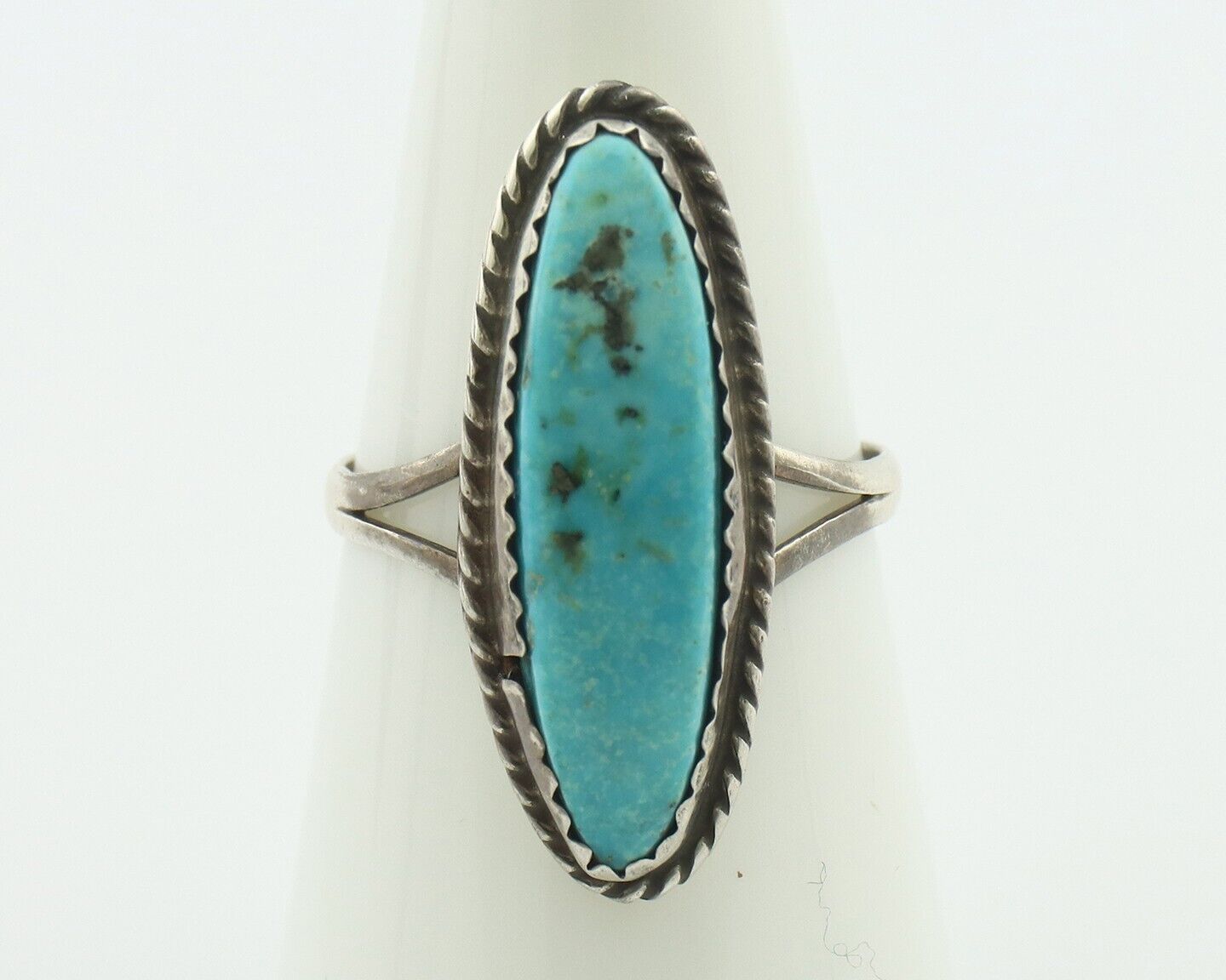 Navajo Handmade Ring .925 Silver Southwest Turquoise Native Artist C.80's