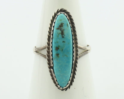 Navajo Handmade Ring .925 Silver Southwest Turquoise Native Artist C.80's